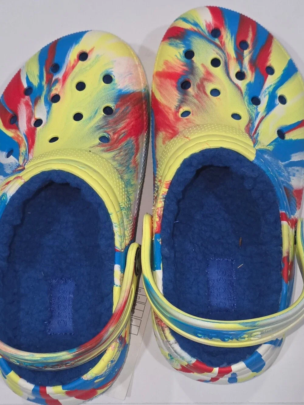 Crocs Kids Classic Lined Marbled Clog - Yellow Multi- NWT